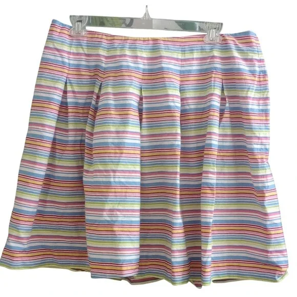 Talbots Womens Skirt Colouful Stripe Pleated Full Classic Preppy Plus Size 18WP - Picture 1 of 4